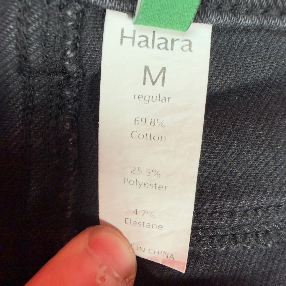 Halara Womens Black Tapered Leg Seam Front Denim Jeans Size M Regular Stretch - Picture 3 of 10
